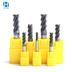 HRC60 Solid Tungsten Carbide Square End Mill 4 Flutes Miling Cutter For CNC Router Machine Cutting Tools