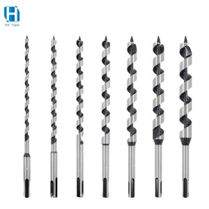 Auger Drill Bits 7PCS Round Shank Drill Bit Set With Plastic Circular Tube