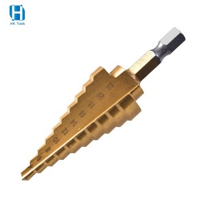 4-22mm HSS Titanium Coated Step Drill Bit Drilling Power Tools For Metal High Speed Steel Wood Hole Cutter Step Cone Drill