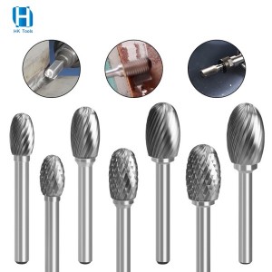 6mm Shank Shape-E Tungsten Carbide Rotary Burr For Double Cut Carbide Rotary Files