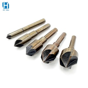 82° Five Flutes Countersink Drill Bit Round Shank 5PCS For Woodworking Deburring