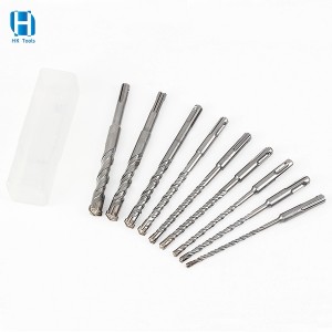 9PC SDS Plus Shank Hammer Drill Bit Set 160mm Cross Tips For Concrete