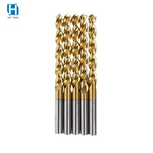 HSS6542 Titanium Coated Twist Drill bits Straight Shank For Stainless Steel DIN338