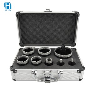 9PCS 6-68mm M14 Thread Brazed Hole Saw Diamond Core Bit For Marble Granite