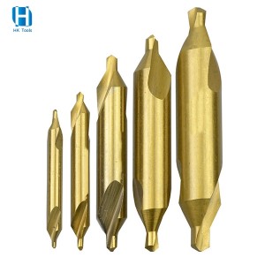 M35 HSS-Co(5%) Titanium-Coated Centre Drill Bits Type-A 1.5-5mm For Metal