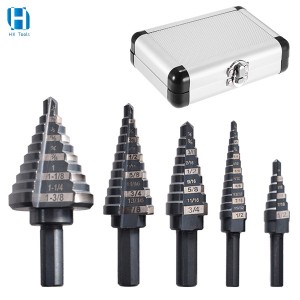 Inch HSS Step Drill Bit Set Black&White Triangular Shank For Metal