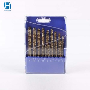 19PCS 1-10mm Fully Ground HSS-Co Twist Drill Bit Set For Stainless Steel Drilling