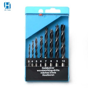 8PCS High Carbon Steel Brad Point Drill Bit Set 3-10mm For Precision Drilling In Wood