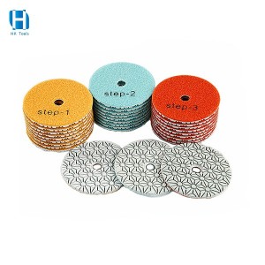 3 Step Wet Diamond Polishing Pads For Marble Granite High Efficiency