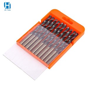10PCS HSS 4341 Straight Shank Drill Bit Set Black&Yellow With Plastic Box For Metal Drilling