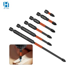 6PCS Impact Screwdriver Bit Sets With 1/4 Inch Hex Shank For Phillips Head