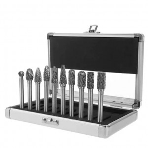 10PCS 6mm Shank Double Cut Tungsten Carbide Rotary Burr Set for Grinding