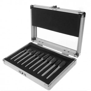 10PCS 6mm Shank Double Cut Tungsten Carbide Rotary Burr Set for Grinding