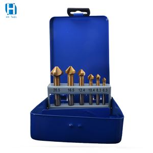 3 Flutes Countersink Drill Bit Set 6Pcs For Chamfering Deburring