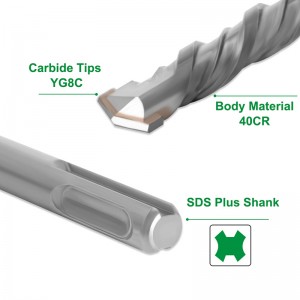 3PCS Single Tip SDS Plus Shank Impact Drill bits For Wall Conrete