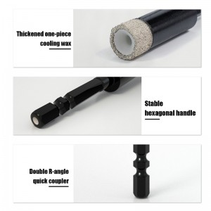 5~16mm Hexagonal Shank Hole Saw Cutter Diamond Brazed Dry Drill Bits For Granite Marble Ceramic Tile Glass Drilling