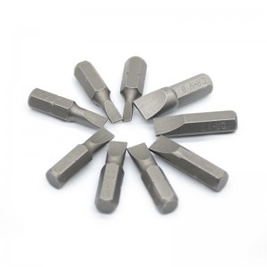 Factory Supply SL3-SL7 CR-V Slotted Screwdriver Bits 25mm With Hex Shank For Power Tools