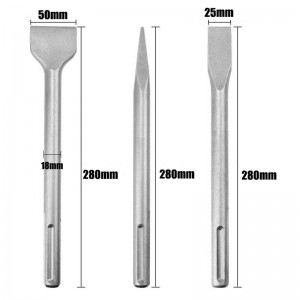 Factory Supply 18*280mm SDS Max Shank Hammer Drill Chisel Point Flat For Masonry Concrete Bricks Drilling