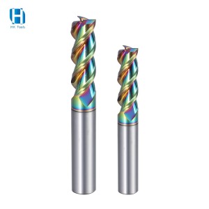 HRC55 3 Flute Tungsten Steel Alloy Coated End Mills For Aluminum Milling CNC Tools