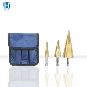 Pagoda Drill Step Drill Bit 3PCS Cloth Bag 4-12 4-20 4-32
