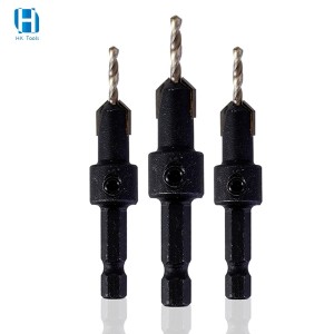 HSS Countersink Drill Bits 1/4” Quick Change Hole Hex Shank Screw Carpentry Countersink Bit Wood Hole Reamer