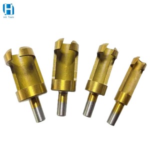 4PCS Wood Plug Hole Cutter Drill Bits Titanium Coated Round Shank