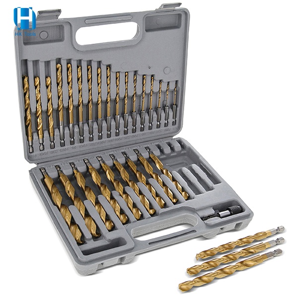 Volterin Drill Bits Set, Titanium Coated HSS 99 Pieces - Metal Storage Case
