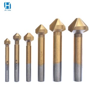 6.3-20.5mm 3 Flutes Countersink Drill Bits High Speed Steel For Wood Metal Chamfering