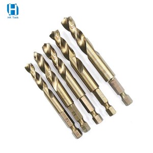 2.0-10.0mm HSS M35 Cobalt Containing Stub Twist Drill Bit Hex Shank For Metal