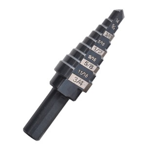 Inch HSS Step Drill Bit Set Black&White Triangular Shank For Metal