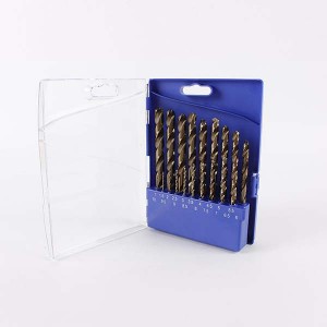 19PCS 1-10mm Fully Ground HSS-Co Twist Drill Bit Set For Stainless Steel Drilling