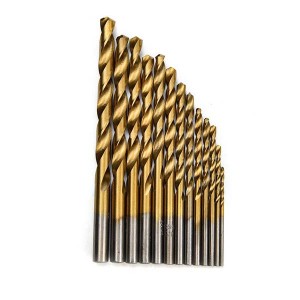 19PCS HSS Twist Drill Bit Set 1.0-10mm Titanium Coated For Sheet Metal Plastic
