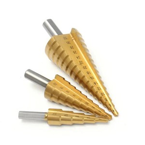 4PC 4-12/4-20/4-32/4-39mm HSS Titanium Coated Step Drill Bit Set For Metal