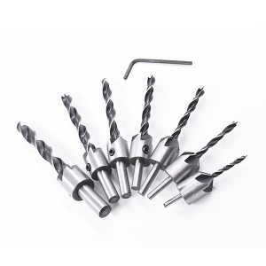 3-10MM 7PC Brad Point Countersink Drill Bit Woodworking Chamfer Drill Wood Drill Bits Set For Hard Wood