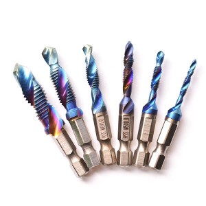 6pcs HSS Combination Screw Tap Set With Chamfering Function M3-M10 Drill Bits Box Kit Package Thread Tap
