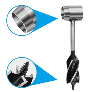 Auger Drill Bits Outdoor Survival Punch Tool Camping Bushcraft Manual Hole Maker Wrench Wood Drill Core Woodworking Accessory