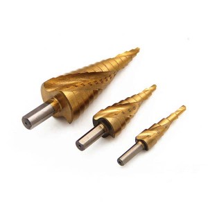3PCS 4-12/4-20/4-32mm Metric Spiral Flute Step Drill Bit Set With Wooden Box