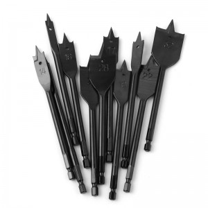 Factory Direct 11 Piece Set Black Hexagonal Shank Spade Drill Bit For Woodworking Reaming Punch