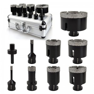 9PCS 6-68mm M14 Thread Brazed Hole Saw Diamond Core Bit For Marble Granite