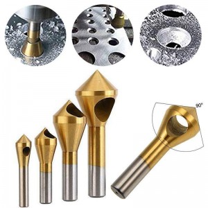 90 Degree Countersink Drill Bit 4PCS Deburring External Chamfer Tool For Wood