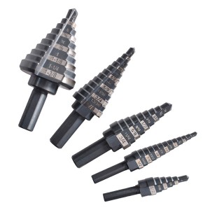 Inch HSS Step Drill Bit Set Black&White Triangular Shank For Metal