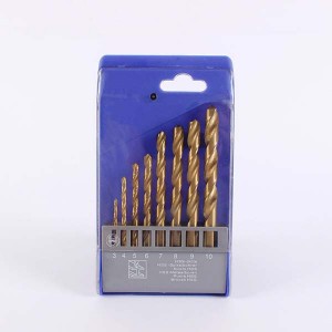 8PC HSS Titanium Coated Twist Drill Bit Set 3-10mm With Plastic Box