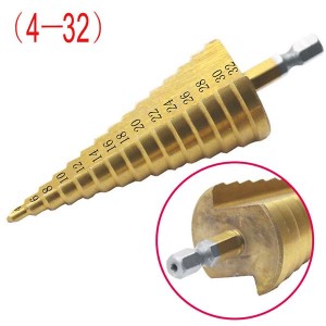 HSS4241 Titanium Coated Step Drill Bits With Hex Shank For Steel Plate