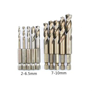 2.0-10.0mm HSS M35 Cobalt Containing Stub Twist Drill Bit Hex Shank For Metal