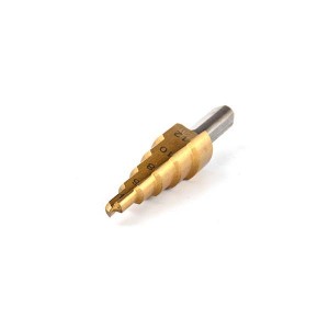 3PCS High Speed Steel Titanium Coated Step Drill Bit Set Straight Flute