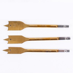 High Carbon Steel Hex Shank Wood Spade Drill Bit Titanium Coated For Woodworking Precision Drilling