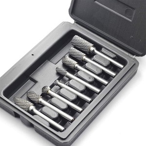 8PCS Carbide Rotary Burr Set Double Slots Grinding Polishing Carving Tool For Die Grinder Kits
