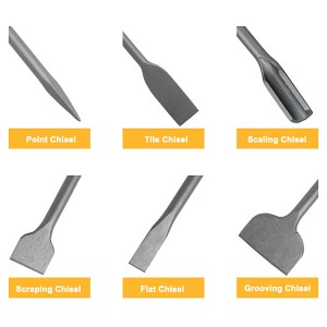 SDS Plus Electric Hammer Chisel 6PC Set For Concrete