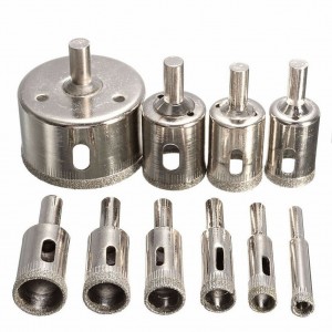15 Pcs Brazed Diamond Hole Saw Drill Bit Set Cutting Tools 6-50mm Tile Marble Glass
