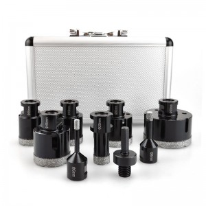 9PCS 6-68mm M14 Thread Brazed Hole Saw Diamond Core Bit For Marble Granite